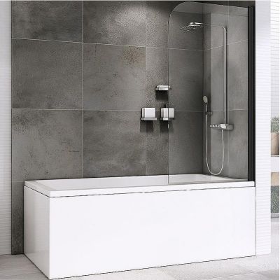 Шторка на ванну Abber Ewiges Wasser 100х140 AG52100B профиль Черный стекло прозрачное