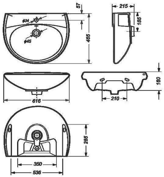 Раковина Sanita Виктория 60 WB.PD/Victoria/60-C/WHT.G/S1 Белая