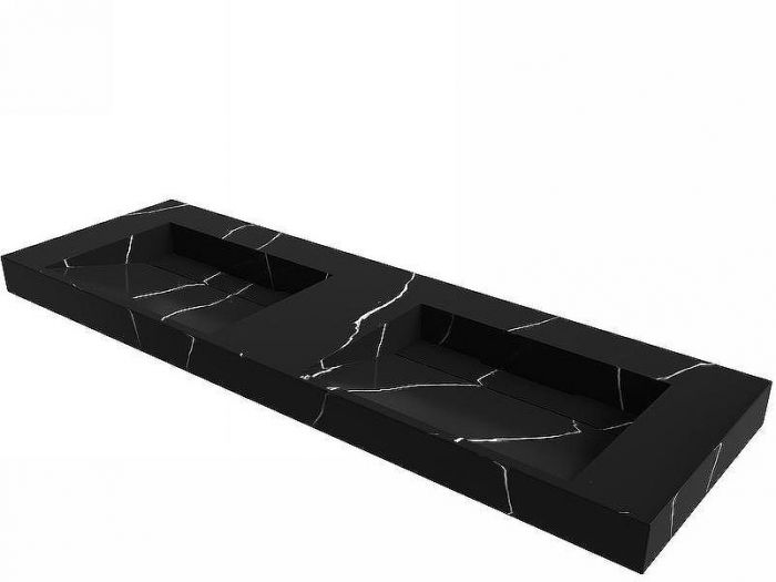 Раковина Boheme Armadi Art Flat 140 859-140-NM двойная Черный мрамор