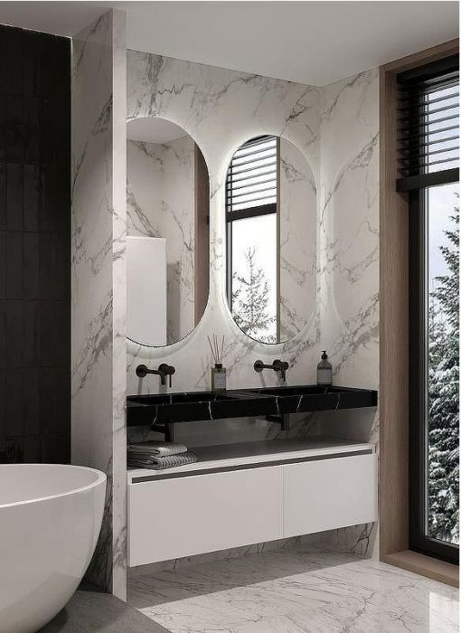 Раковина Boheme Armadi Art Flat 140 859-140-NM двойная Черный мрамор