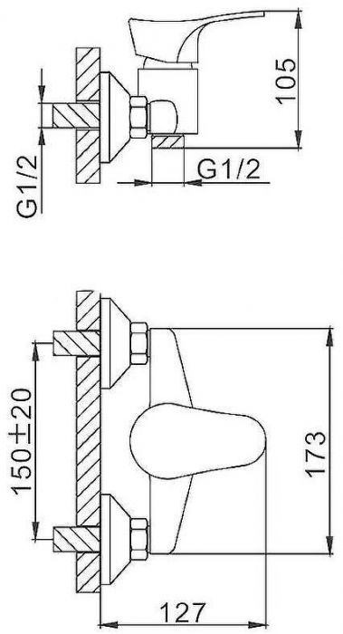 Смеситель для душа Frap H14 F2014-B Хром
