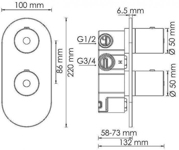 Душевая система WasserKRAFT Berkel A174819 Thermo с термостатом Хром