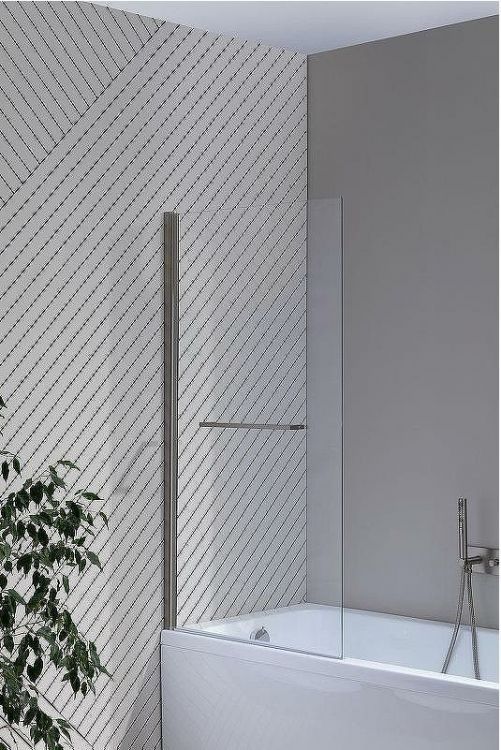 Шторка на ванну Allen Brau Priority 80 3.31024.BA профиль Серебро браш стекло прозрачное