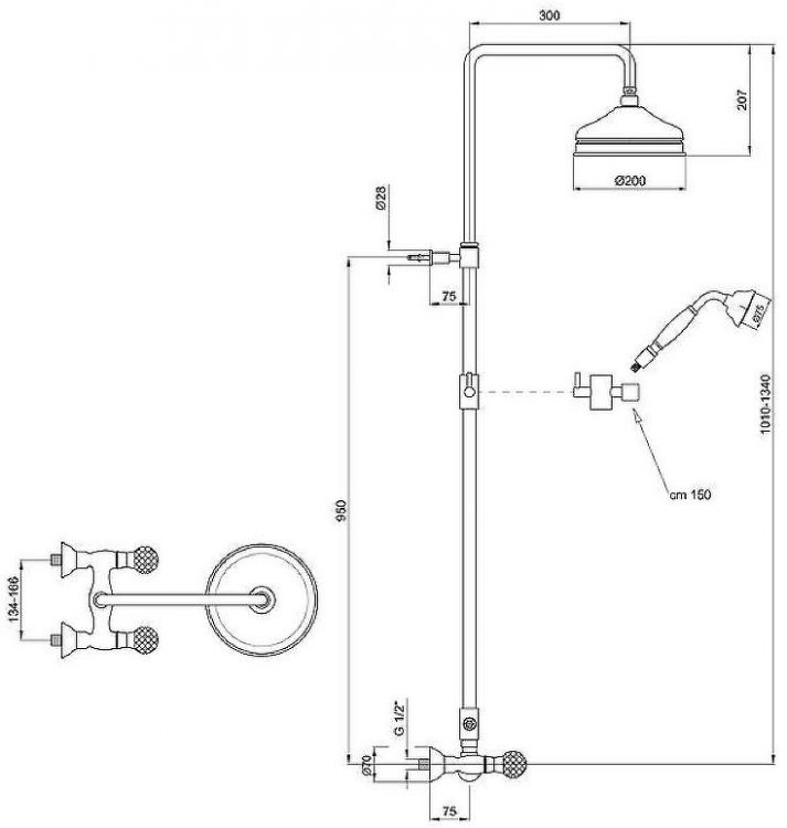 Душевая система Webert Karenina KA760405015 Хром Душевая система Webert Karenina KA760405015 Хром