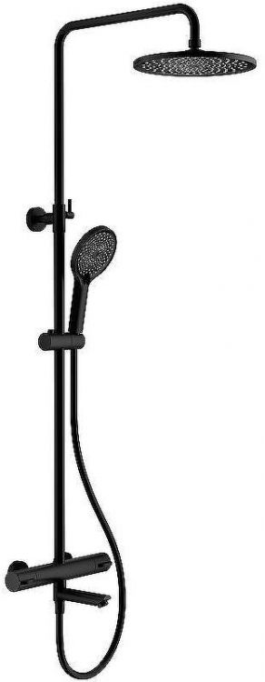 Душевая система Splenka S223.26.06 с термостатом Черная матовая