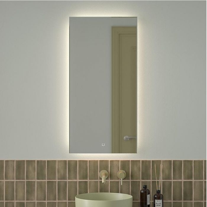Зеркало Defesto Glow 50х100 DF 2505S с подсветкой 28W-4500К/с фацетом/Сенсорный выключатель/Нейтральный белый свет