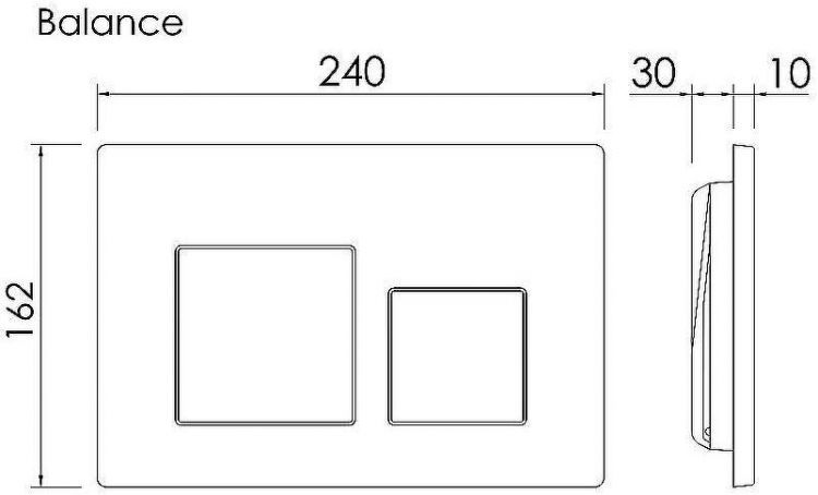 Клавиша смыва Ceramicanova Balance Square CN12-002MB Черная матовая