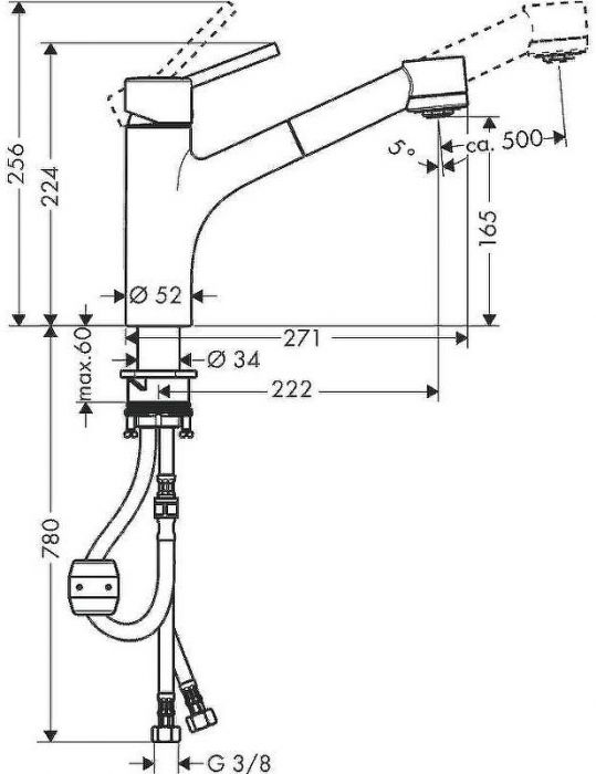 Смеситель для кухни Hansgrohe Talis S 32841000 Хром