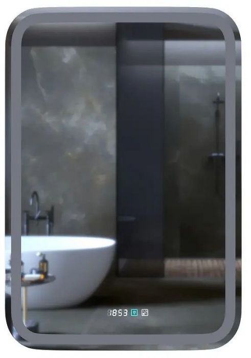 Зеркало Mixline Мальта-3 55 548625 с подсветкой с сенсорным выключателем, подогревом и часами