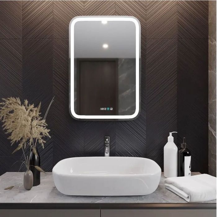 Зеркало Mixline Мальта-3 55 548625 с подсветкой с сенсорным выключателем, подогревом и часами