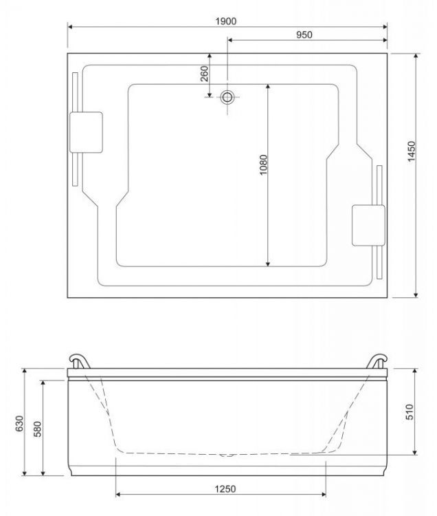 Металлический каркас для акриловой ванны CEZARES PLANE DUO Металлический каркас для акриловой ванны CEZARES PLANE DUO