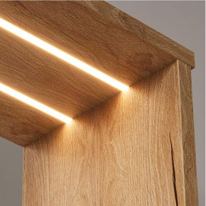 Зеркало со шкафом Volna Barney 60 L zsBARNEY60.L-04 с подсветкой цвет Белый Дуб гудзон