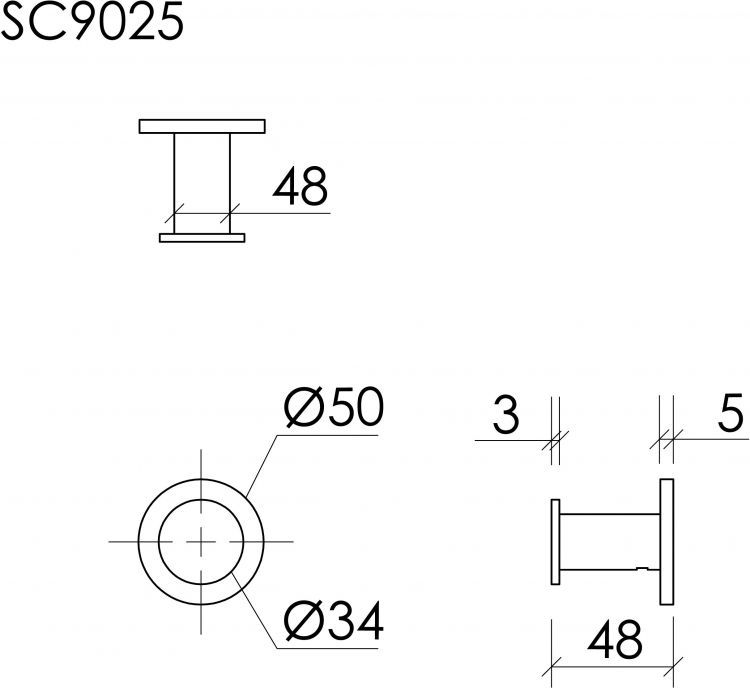 Крючок SANCOS Base, черный матовый , SC9025MB