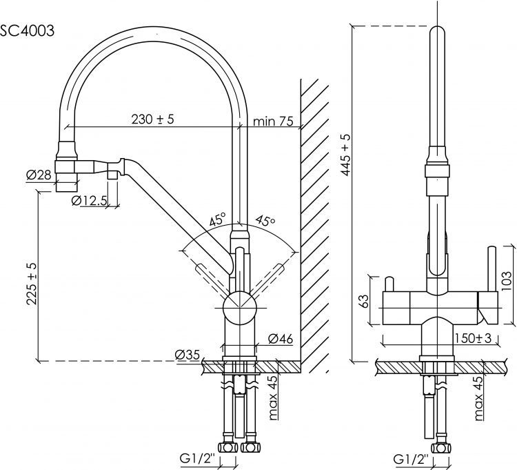 Смеситель для кухни Sancos Dora с гибким изливом, цвет матовый белый/белый, SC4003MW