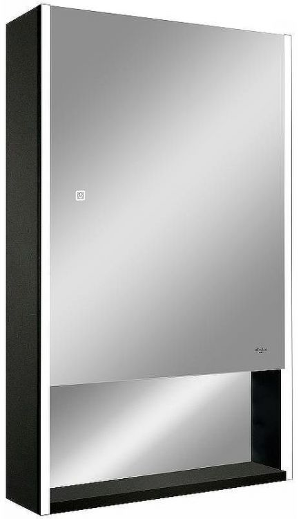 Зеркальный шкаф Reflexion Box 600х800 RF2421BL с подсветкой Черный матовый Зеркальный шкаф Reflexion Box 600х800 RF2421BL с подсветкой Черный матовый