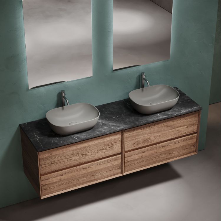 Столешница для ванной комнаты SANCOS из керамогранита SANCOS Black Sky 1600х460 c отверстием под смеситель,TT160A1X Столешница для ванной комнаты SANCOS из керамогранита SANCOS Black Sky 1600х460 c отверстием под смеситель,TT160A1X