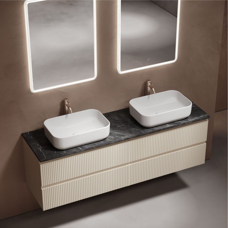 Столешница для ванной комнаты SANCOS из керамогранита SANCOS Black Sky 1600х460 c отверстием под смеситель,TT160A1X Столешница для ванной комнаты SANCOS из керамогранита SANCOS Black Sky 1600х460 c отверстием под смеситель,TT160A1X