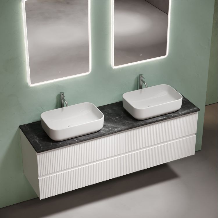 Столешница для ванной комнаты SANCOS из керамогранита SANCOS Black Sky 1600х460 c отверстием под смеситель,TT160A1X Столешница для ванной комнаты SANCOS из керамогранита SANCOS Black Sky 1600х460 c отверстием под смеситель,TT160A1X