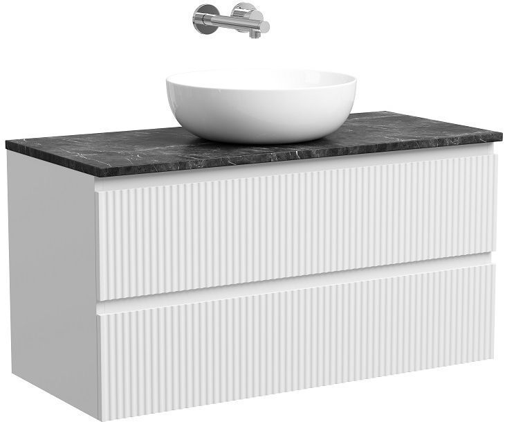 Тумба подвесная SANCOS Snob R, Bianco 995х445х500, под столешницу без отверстия под смеситель, цвет Black Sky, SNR100W