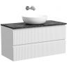 Тумба подвесная SANCOS Snob R, Bianco 995х445х500, под столешницу без отверстия под смеситель, цвет Black Sky, SNR100W