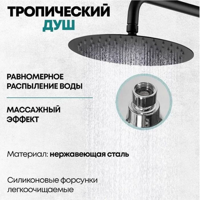 Душевая система Grocenberg GB7099BL Черная матовая
