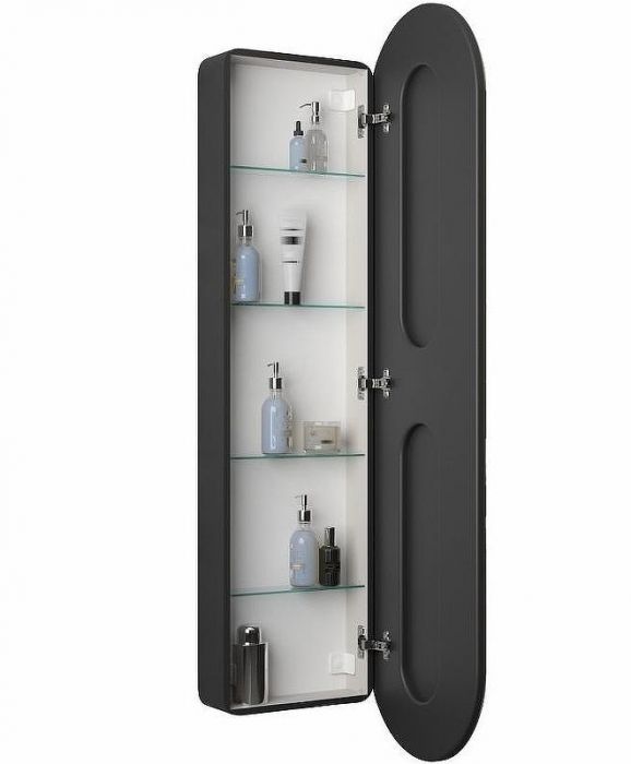 Зеркальный шкаф Континент Elmage black LED 45 МВК048 с подсветкой Черный