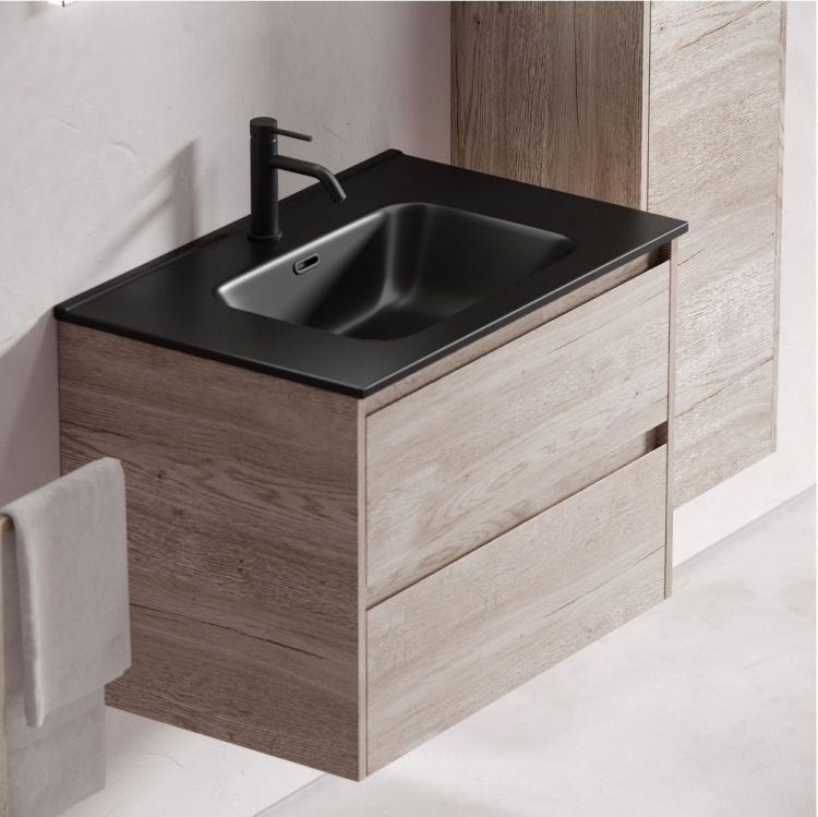 Тумба подвесная SANCOS под раковину Libra, дуб галифакс натуральный 690х450х500 мм, LB70EG