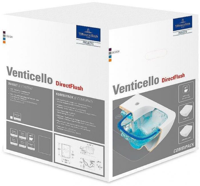 Унитаз Villeroy&Boch Venticello 4611RSR1 подвесной с сиденьем Микролифт