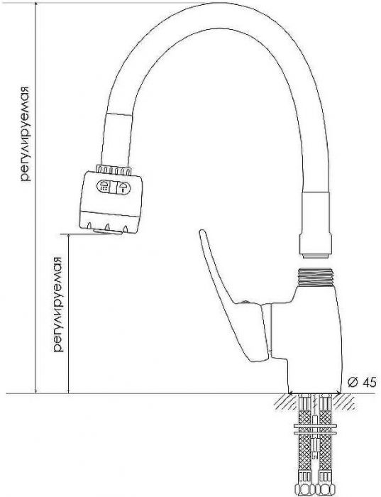 Смеситель для кухни Melodia della vita Ostessa MDV40616Blue Хром Синий