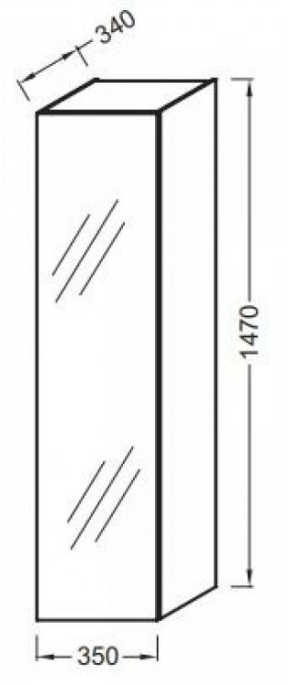 Пенал подвесной с зеркалом Jacob Delafon Odeon Up EB873RU-J5 глянцевый белый