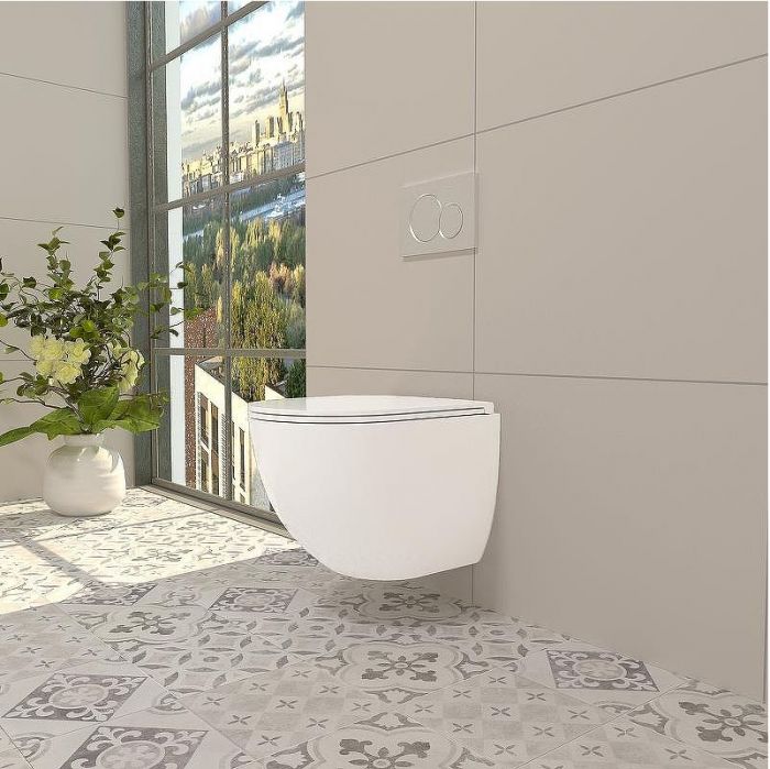 Комплект унитаза WellWant Aura WWU01121WK с инсталляцией Alcaplast Sadromodul AM101/1120-3:1 RU M71-0001 с сиденьем Микролифт и клавишей смыва Хром