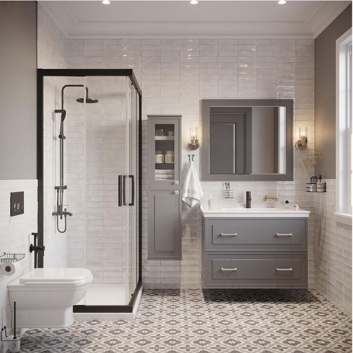 Шкаф пенал STWORKI Хадстен 34 L С16834 подвесной цвет Серый