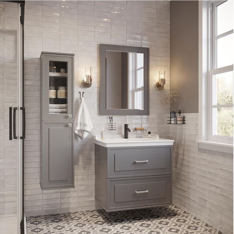 Шкаф пенал STWORKI Хадстен 34 L С16834 подвесной цвет Серый