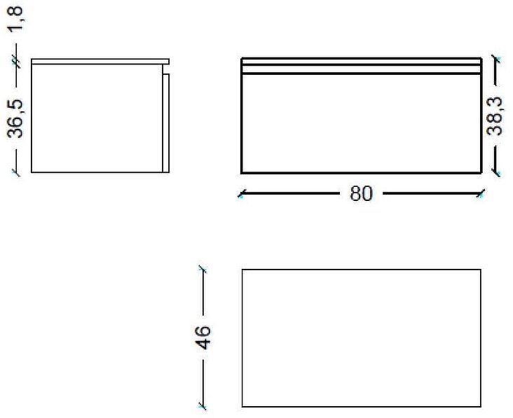 Тумба Boheme Armadi Art Flat Vallessi Uno-S 80 897-080-L подвесная Light oak