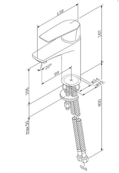 Смеситель для раковины AM.PM Gem F90A02122 Черный