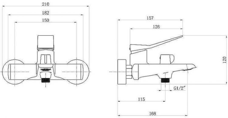 Смеситель для ванны beWash Ripple BVMM0BT135 Хром