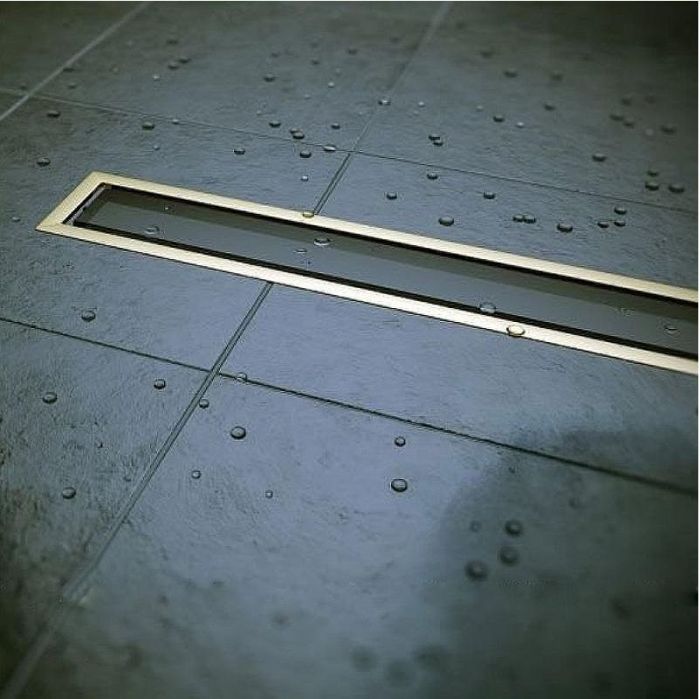 Душевой лоток Pestan Confluo Premium Line 850 Black Glass Gold 13100118 с решеткой Черный глянцевый Золото глянцевое