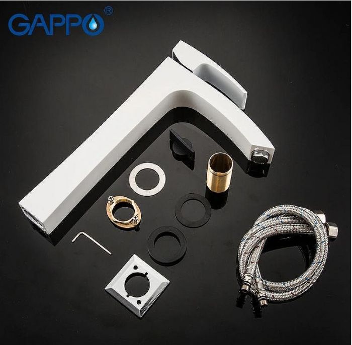 Смеситель для раковины Gappo G07 G1007-18 Белый Хром