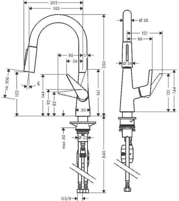 Смеситель для кухни Hansgrohe Talis S 72815000 Хром