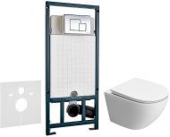 Комплект унитаза BelBagno Uno-Tor BB5177CH-TOR/SC с сиденьем Микролифт и инсталляцией WeltWasser WW Marberg 507 10000005949+10000005953 с клавишей смыва Хром глянцевый