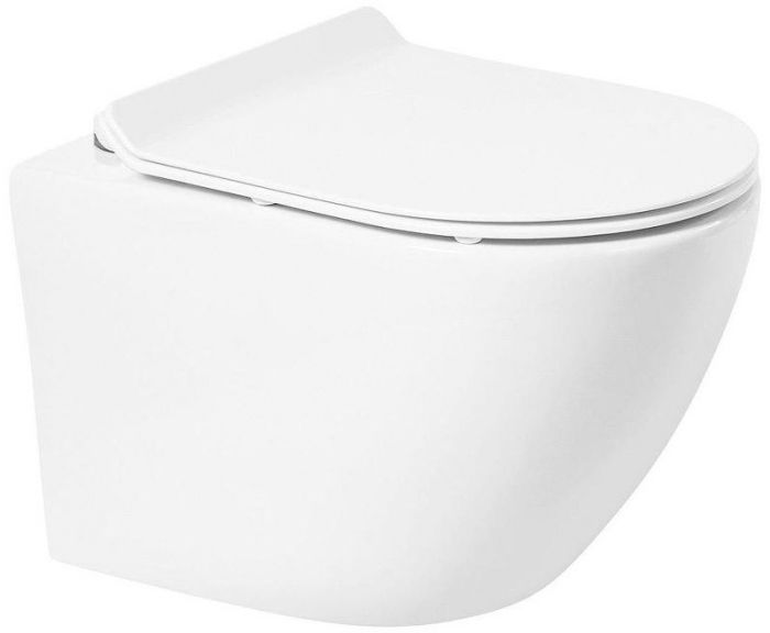Унитаз Art&Max Ovale AM011CHR/SC подвесной Белый с сиденьем Микролифт