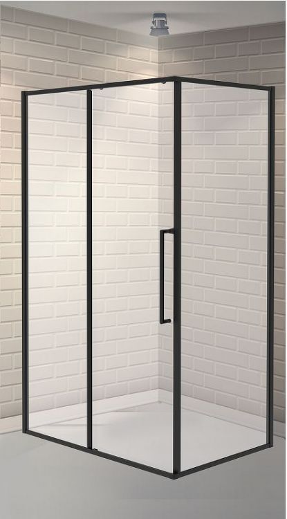 Душевой уголок Esbano Surf 100x80 ESOGS108PSB профиль Черный стекло прозрачное