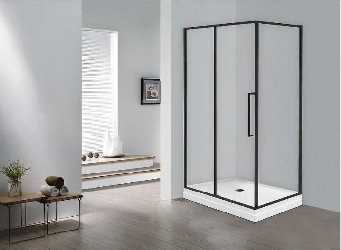 Душевой уголок Esbano Surf 100x80 ESOGS108PSB профиль Черный стекло прозрачное