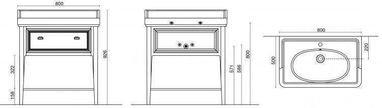 Тумба Provence под умывальник Pompei напольная 80 см, зеленый Тумба Provence под умывальник Pompei напольная 80 см, зеленый