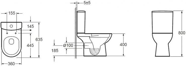 Унитаз компакт Jacob Delafon Stil E38566-00 с бачком и сиденьем Микролифт