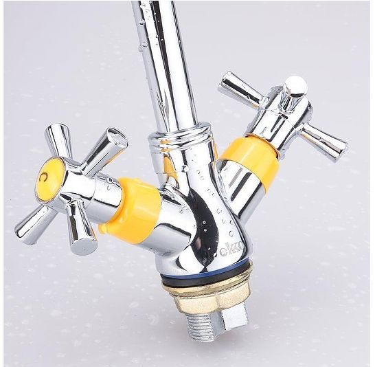 Смеситель для кухни Ekko E49118-9 цвет Хром Желтый