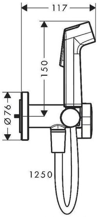 Гигиенический душ со смесителем Hansgrohe Bidette 29232700 Белый матовый