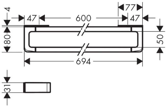 Axor Universal Полотенцедержатель 60см., подвесной, цвет: полированное золото