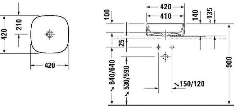 Раковина-чаша Duravit Zencha 42 2373420079 Белая Раковина-чаша Duravit Zencha 42 2373420079 Белая