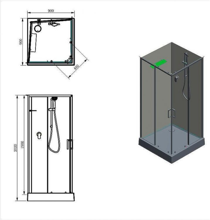 Душевая кабина Aquanet Passion EVO S White 90х90 281963 без гидромассажа